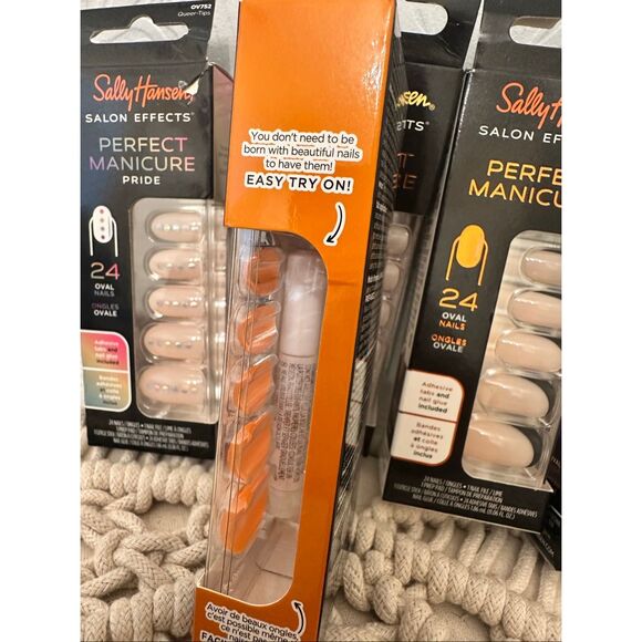 Sally Hansen Perfect Manicure Oval Shaped Nails With Nail Glue 5 Sets - Picture 5 of 5